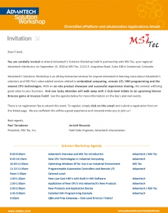 Advantech MSI Solution Workshop