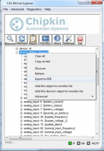 New Feature Added To Cas Bacnet Explorer Which Allows Export To Ede File